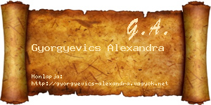 Gyorgyevics Alexandra névjegykártya
